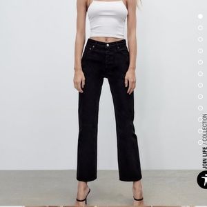 Black Zara Straight Leg Jeans